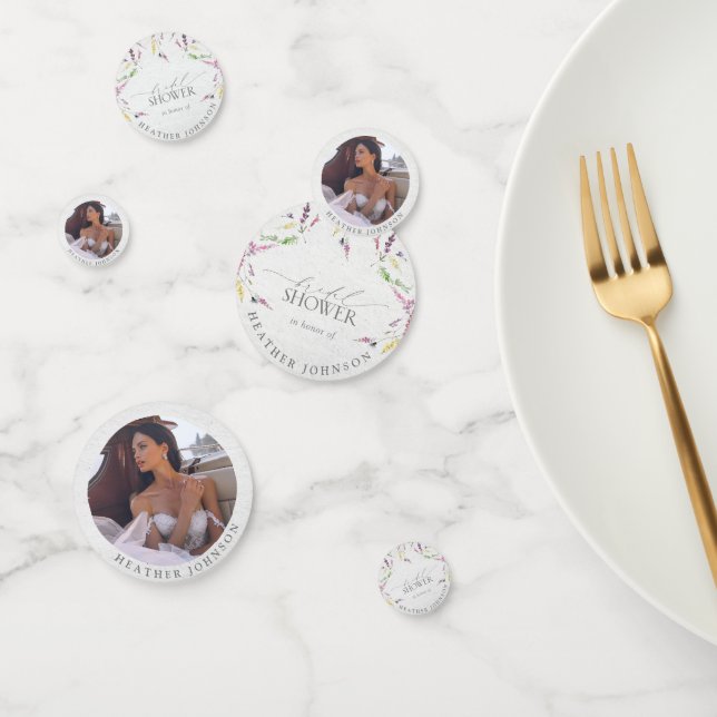 Elegant Wildflower Watercolor Floral Bridal Shower Confetti (Group)