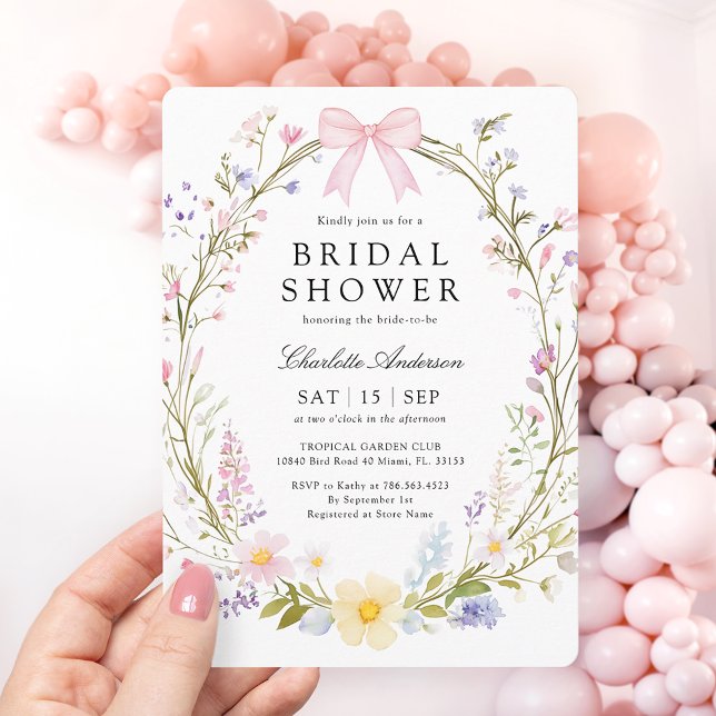Elegant Wildflower Watercolor Floral Bridal Shower Invitation (Creator Uploaded)