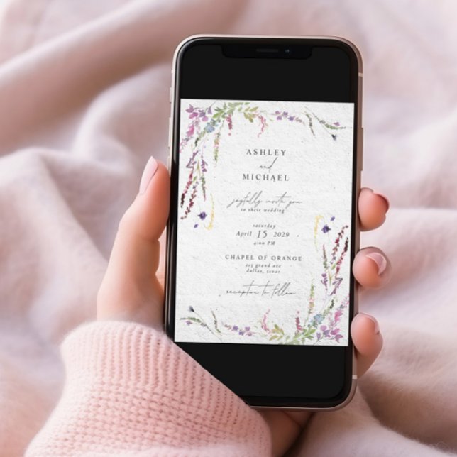 Elegant Wildflower Watercolor Modern Wedding Invitation (Creator Uploaded)