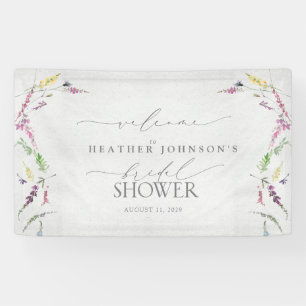 Elegant Wildflower Watercolor Shower Welcome Banner