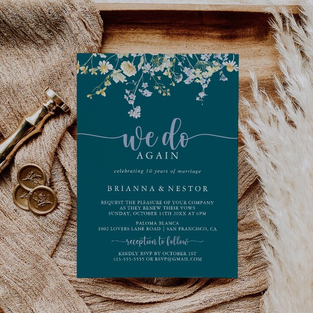 Elegant Wildflower We Do Again Vow Renewal  Invitation (Creator Uploaded)