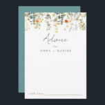 Elegant Wildflower Wedding Advice Card<br><div class="desc">This collection features a border of elegant watercolor wildflowers and greenery in shades of green,  teal,  orange,  and yellow.</div>