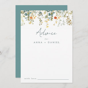 Elegant Wildflower Wedding Advice Card