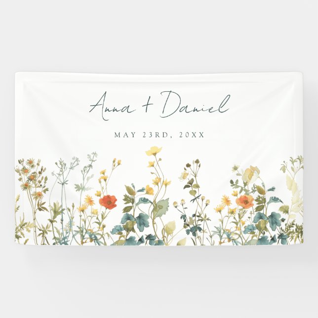 Elegant Wildflower Wedding Banner (Horizontal)