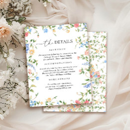 Elegant Wildflower Wedding Details Enclosure Card