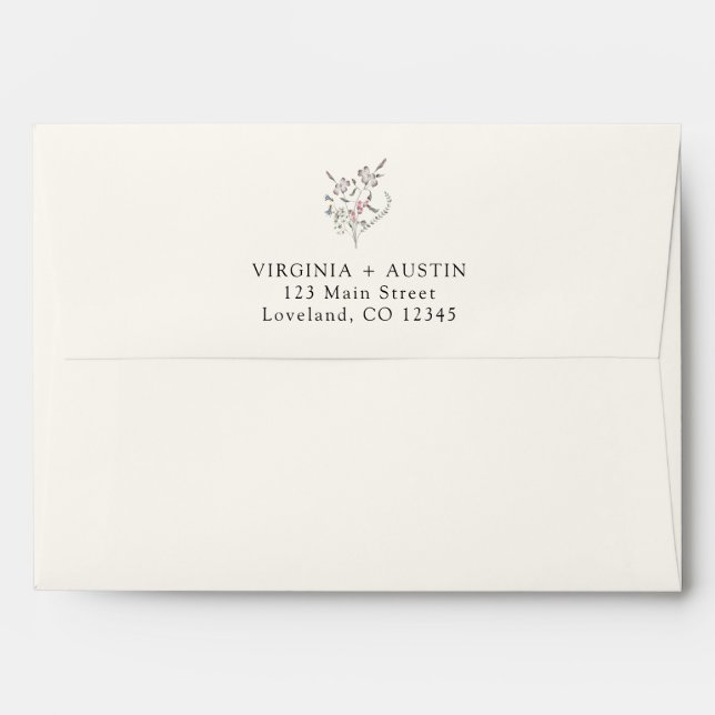 Elegant Wildflower Wedding Envelope (Back (Top Flap))