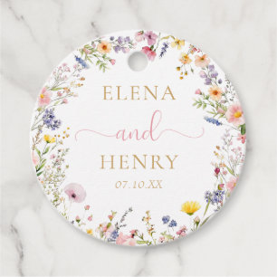 Elegant Wildflower Wedding Favor Tags