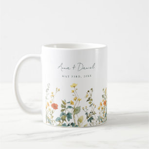 Elegant Wildflower Wedding Favour Coffee Mug