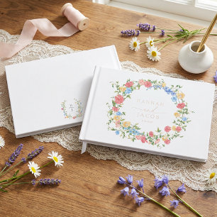 Elegant Wildflower Wedding Foil Guest Book
