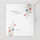 Elegant Wildflower Wedding Folded Place Card