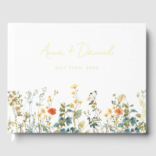 Elegant Wildflower Wedding Guest Book