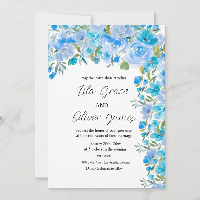 Elegant Wildflower Wedding Invitation (Front)