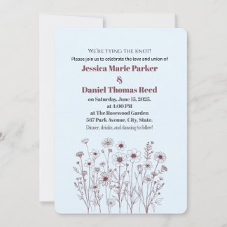 Elegant Wildflower Wedding Invitation