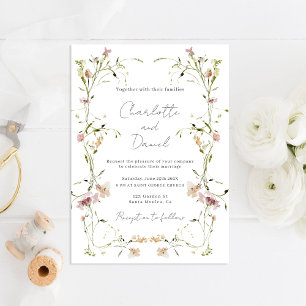 Elegant Wildflower Wedding invitation