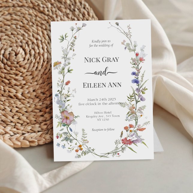 Elegant Wildflower Wedding Invitation (Elegant Wildflower Wedding Invitation)