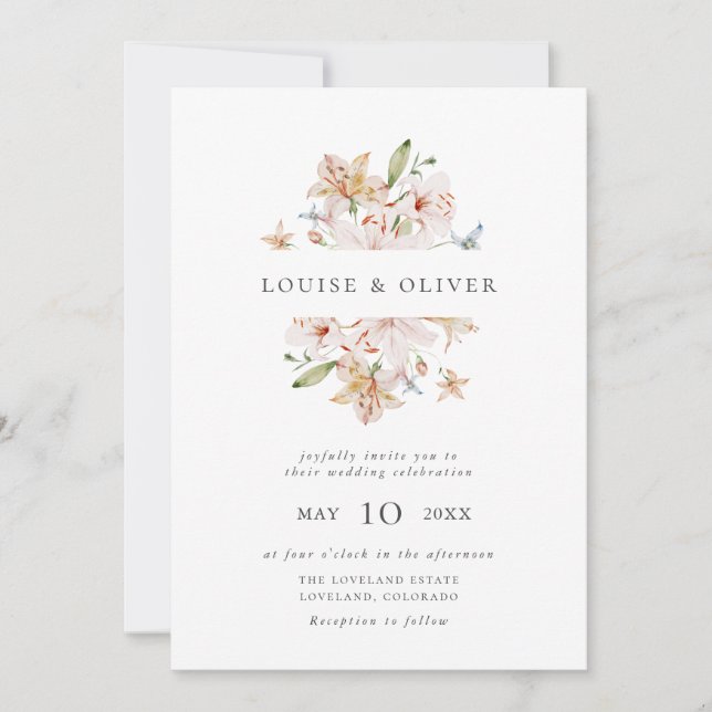 Elegant Wildflower Wedding Invitation (Front)
