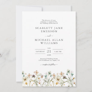 Elegant Wildflower Wedding Invitations