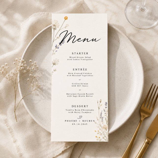 Elegant Wildflower Wedding  Menu (Creator Uploaded)