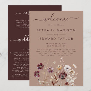 Elegant Wildflower Wedding Programme