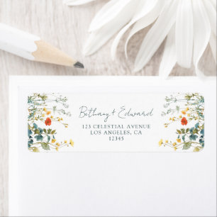 Elegant Wildflower Wedding Return Address