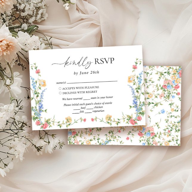 Elegant Wildflower Wedding RSVP Card (Creator Uploaded)