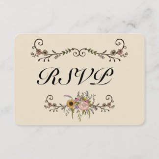 Elegant Wildflower Wedding RSVP Matte 3.5" x 5"