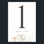 Elegant Wildflower Wedding Table Number Cards<br><div class="desc">These wedding table numbers feature an elegant wildflower design to match our coordinating wedding invitations,  rsvp cards,  save the dates   more.</div>