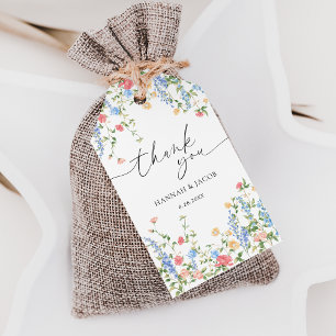 Elegant Wildflower Wedding Thank You Favour Gift Tags