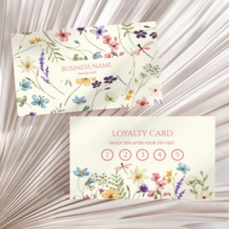 Elegant Wildflower Wild Flower Floral Custom Loyalty Card