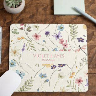 Elegant Wildflower Wild Flower Floral Custom Mouse Mat