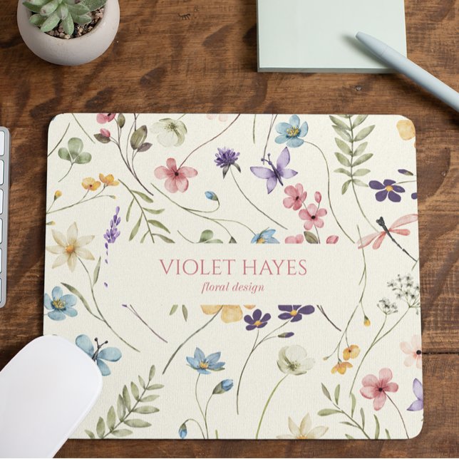 Elegant Wildflower Wild Flower Floral Custom Mouse Mat (Creator Uploaded)