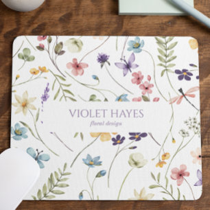 Elegant Wildflower Wild Flower Floral Custom Mouse Mat