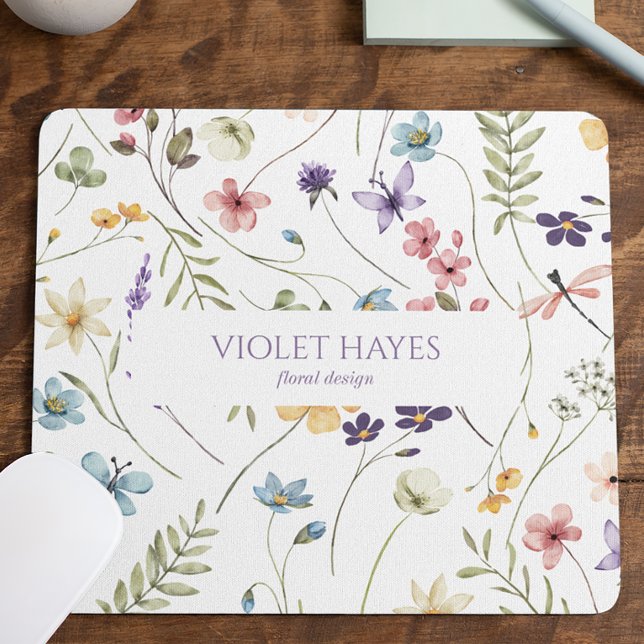 Elegant Wildflower Wild Flower Floral Custom Mouse Mat (Creator Uploaded)