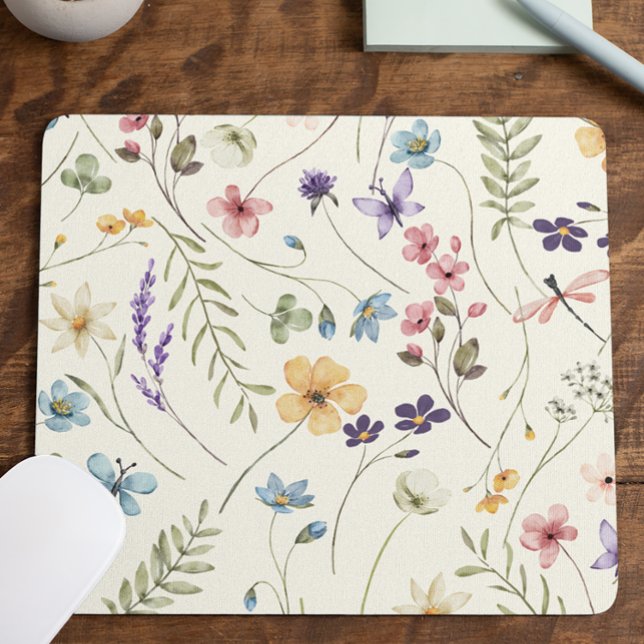 Elegant Wildflower Wild Flower Floral Custom Mouse Mat (Creator Uploaded)