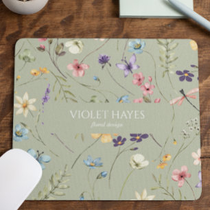 Elegant Wildflower Wild Flower Floral Custom Mouse Mat