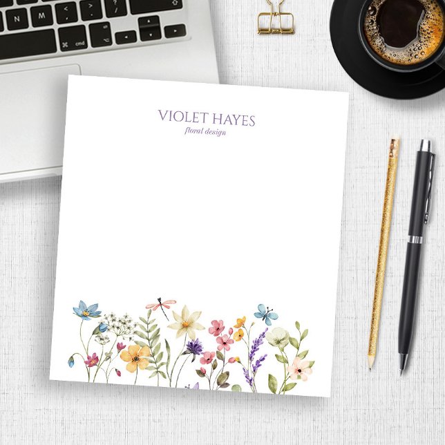 Elegant Wildflower Wild Flower Floral Custom Notepad (Creator Uploaded)