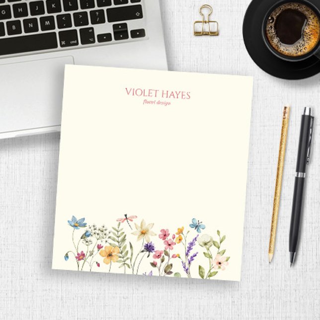 Elegant Wildflower Wild Flower Floral Custom Notepad (Creator Uploaded)