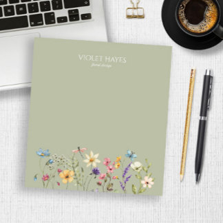 Elegant Wildflower Wild Flower Floral Custom Notepad