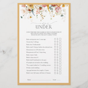 Elegant Wildflower Yellow Bridal Shower Game