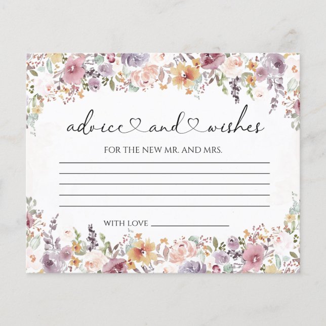 Elegant Wildflowers advice and wishes bridal show. (Front)