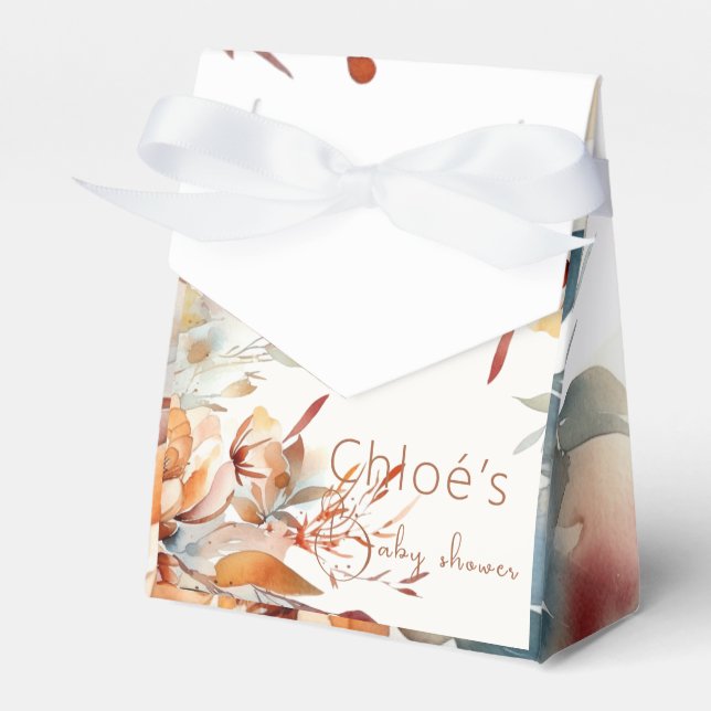   Elegant wildflowers baby shower  Favour Box (Front Side)