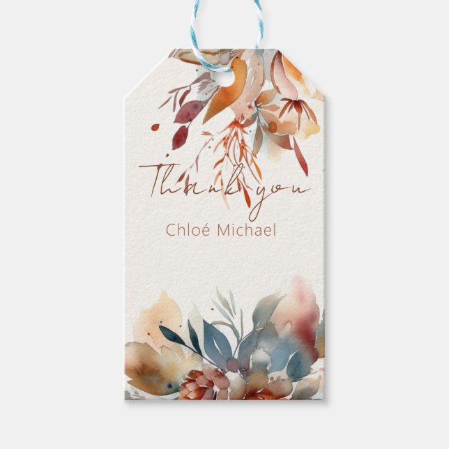Elegant  wildflowers Baby shower  Gift Tags (Front)