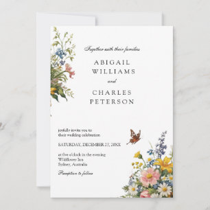 Elegant Wildflowers bloom bouquet  Invitation