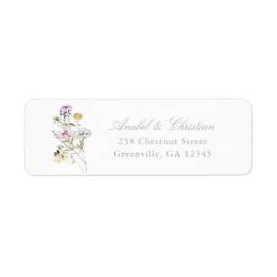 Elegant Wildflowers Blush Return Address Label