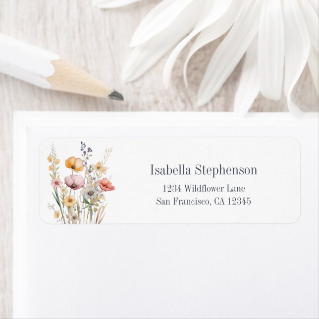 Elegant Wildflowers Boho Return Address (Insitu)