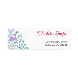 Elegant Wildflowers Bouquet Return Address Labels