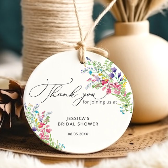Elegant Wildflowers Bridal Shower Favour Tags (Creator Uploaded)