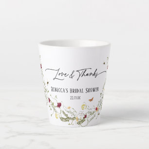 Elegant Wildflowers Custom Bridal Shower Favor Latte Mug