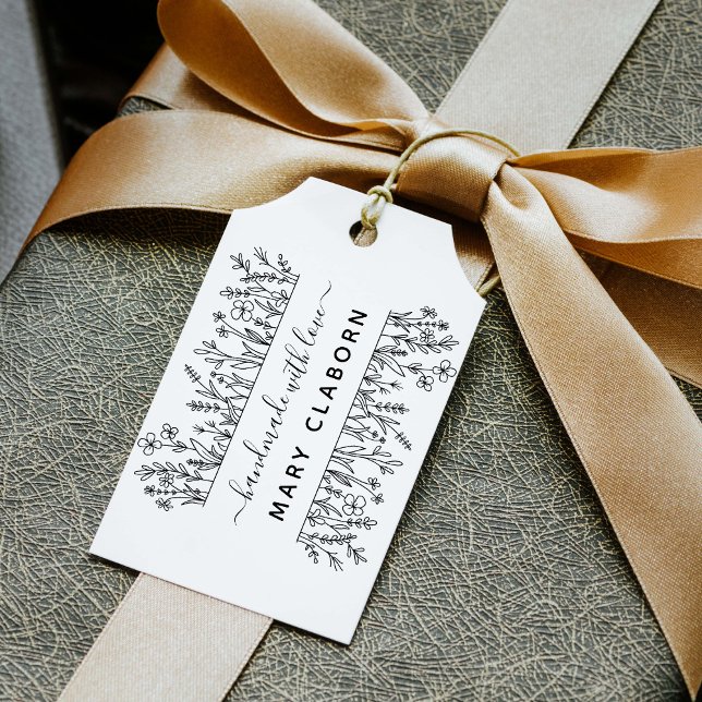 Elegant Wildflowers Custom Name Handmade With Love Rubber Stamp (Creator Uploaded)