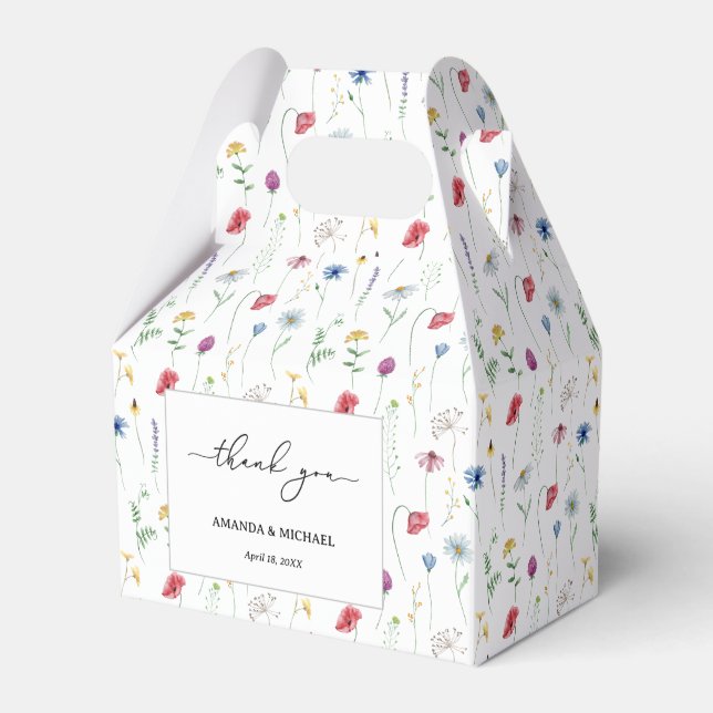 Elegant Wildflowers Favour Box (Front Side)